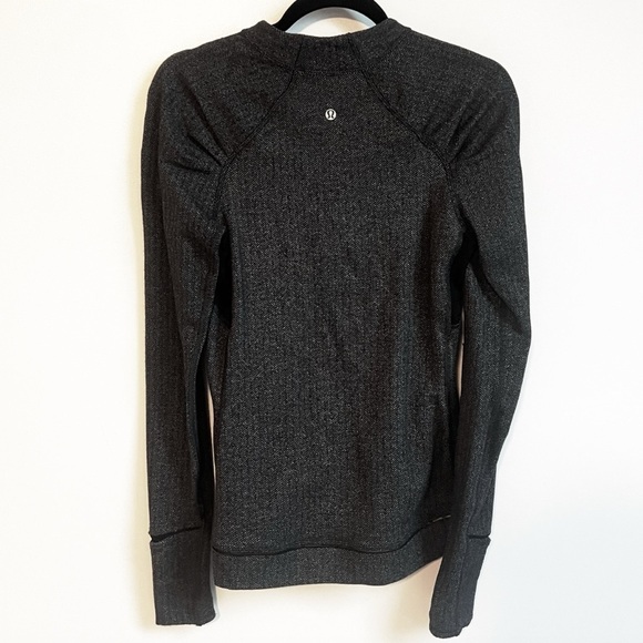 Lululemon Think Fast Long Sleeve Heathered Herringbone Rulu Pullover Size 6 - Picture 8 of 11